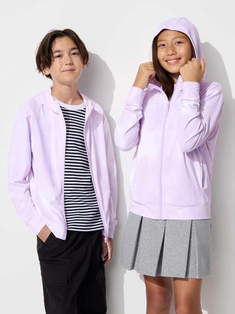 

Толстовка Airism с защитой от ультрафиолета и сеткой с принтом Uniqlo, цвет 70 фиолетовый