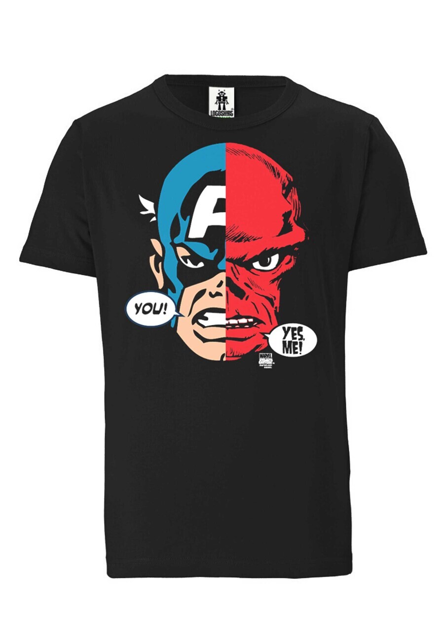 

Футболка LOGOSHIRT Shirt Captain America And Red Skull Faces, черный