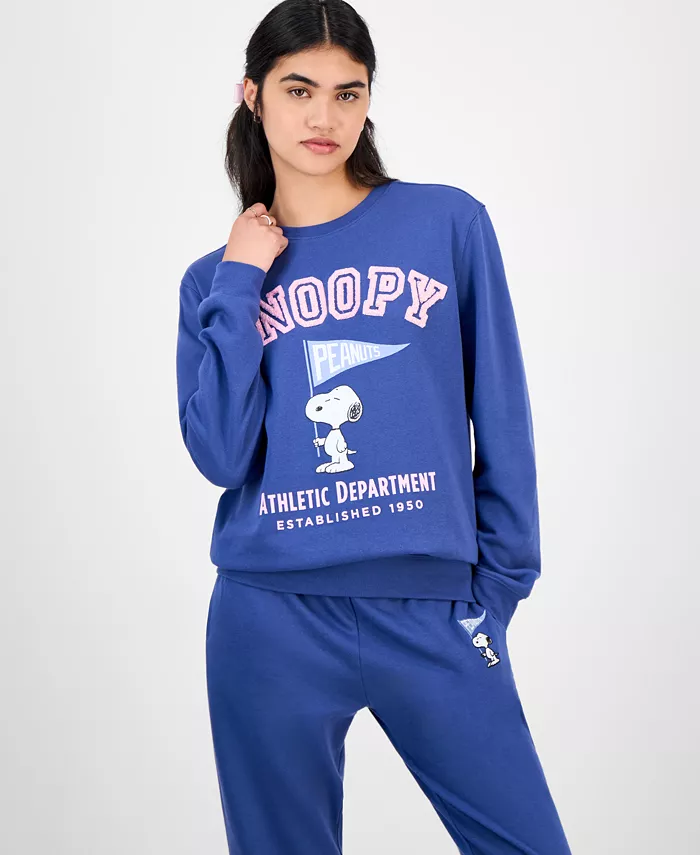 

Спортивная толстовка с круглым вырезом и принтом Снупи для юниоров Love Tribe, синий