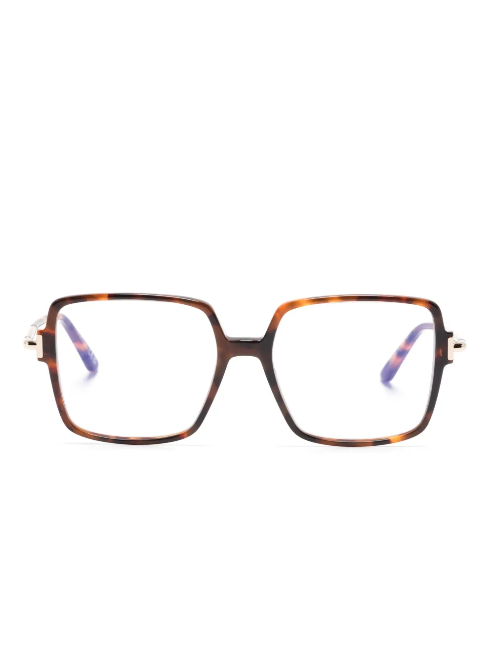 

Очки в квадратной оправе черепаховой расцветки TOM FORD Eyewear, коричневый