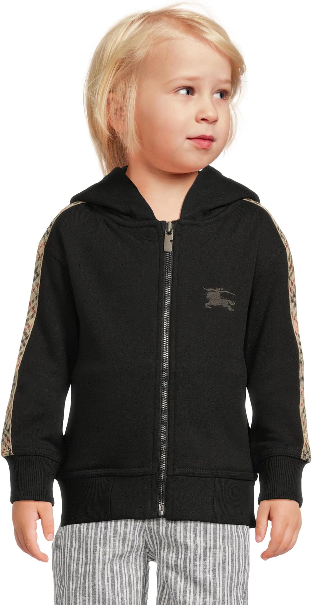 

Толстовка Burberry Kids Clyde Check Tape, черный