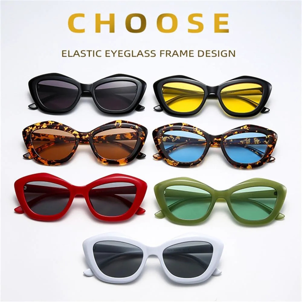 

Женские солнцезащитные очки «кошачий глаз» белого цвета, маленькие, необычной формы, конфетного оттенка, для путешествий, с защитой от солнца generic, C6 Red Black