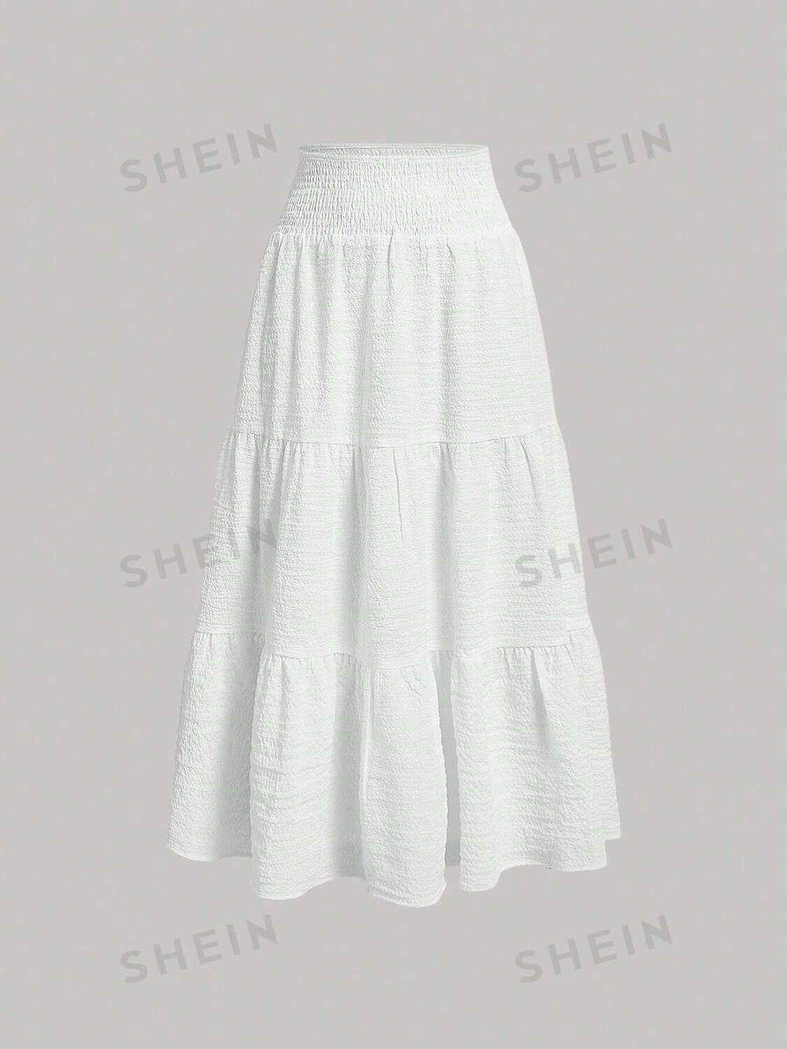 

MOD Юбка, однотонная, рюши/рюши Shein, белый