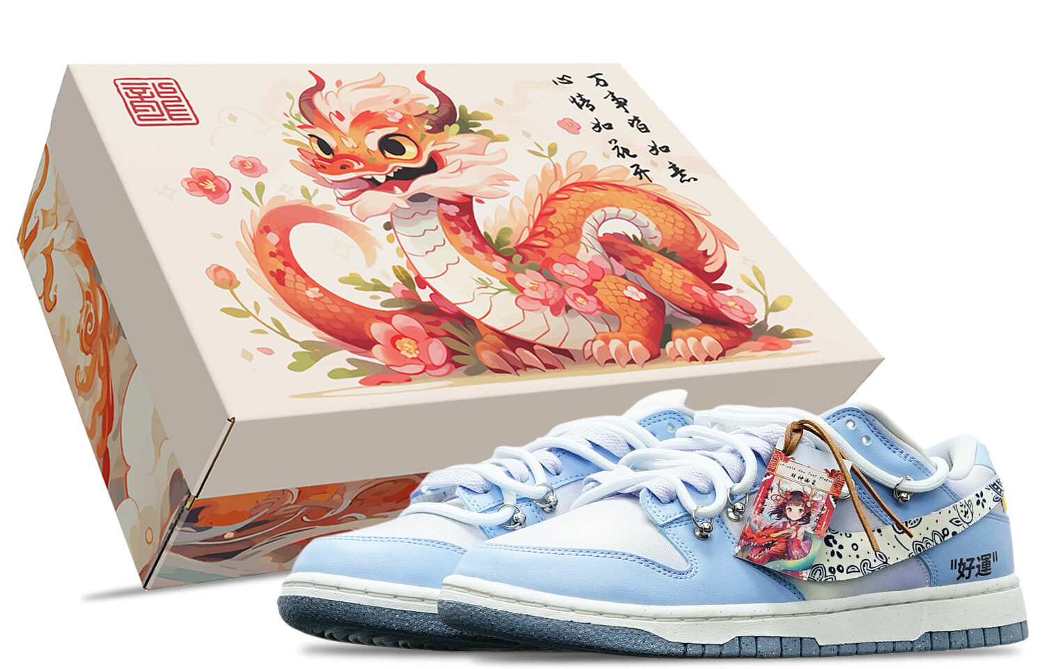 

Кроссовки Nike Dunk Skateboarding Shoes Women's Low-top White/blue, синий