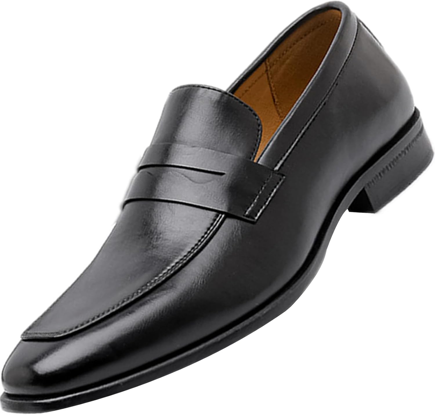 

Мужские ретро кожаные лоферы без шнурков, удобные с низким массивным каблуком, легкие, с подошвой, предотвращающей скольжение, модные пенни-лоферы с заостренным носком, деловая, формальная и свадебная обувь Adkgbe, черный