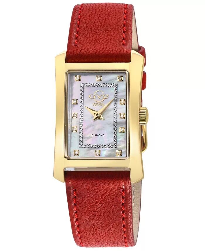 

Женские часы Luino Swiss Quartz Red Leather 29mm GV2 by Gevril