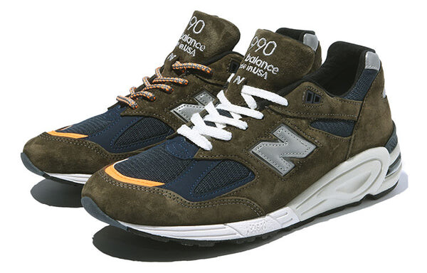 Безумие кроссовок x 990v2 New Balance, зеленый — фото 3
