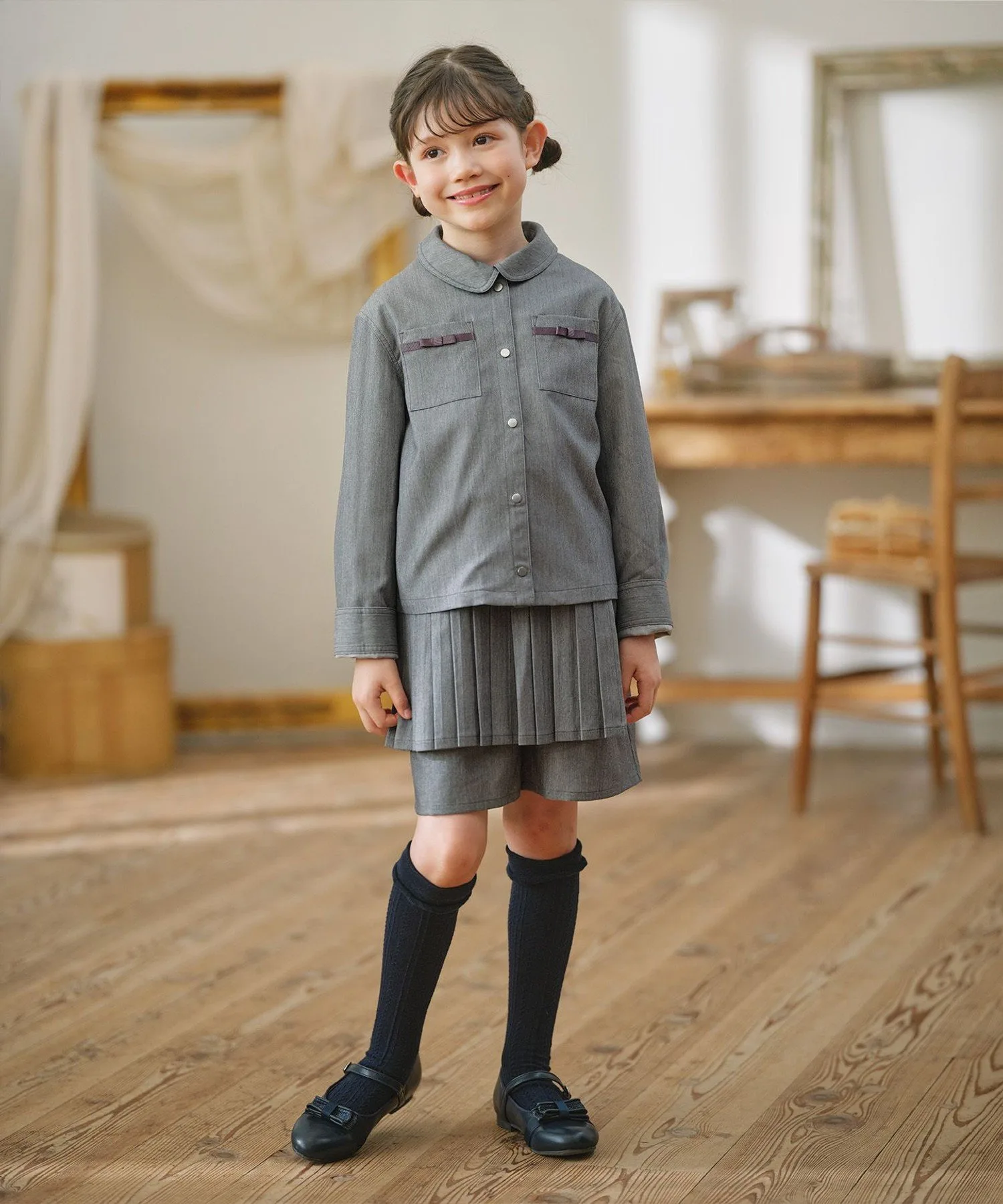 [150-160 см] Куртка с ленточным карманом Kids Suite, Gray [004] — фото 4