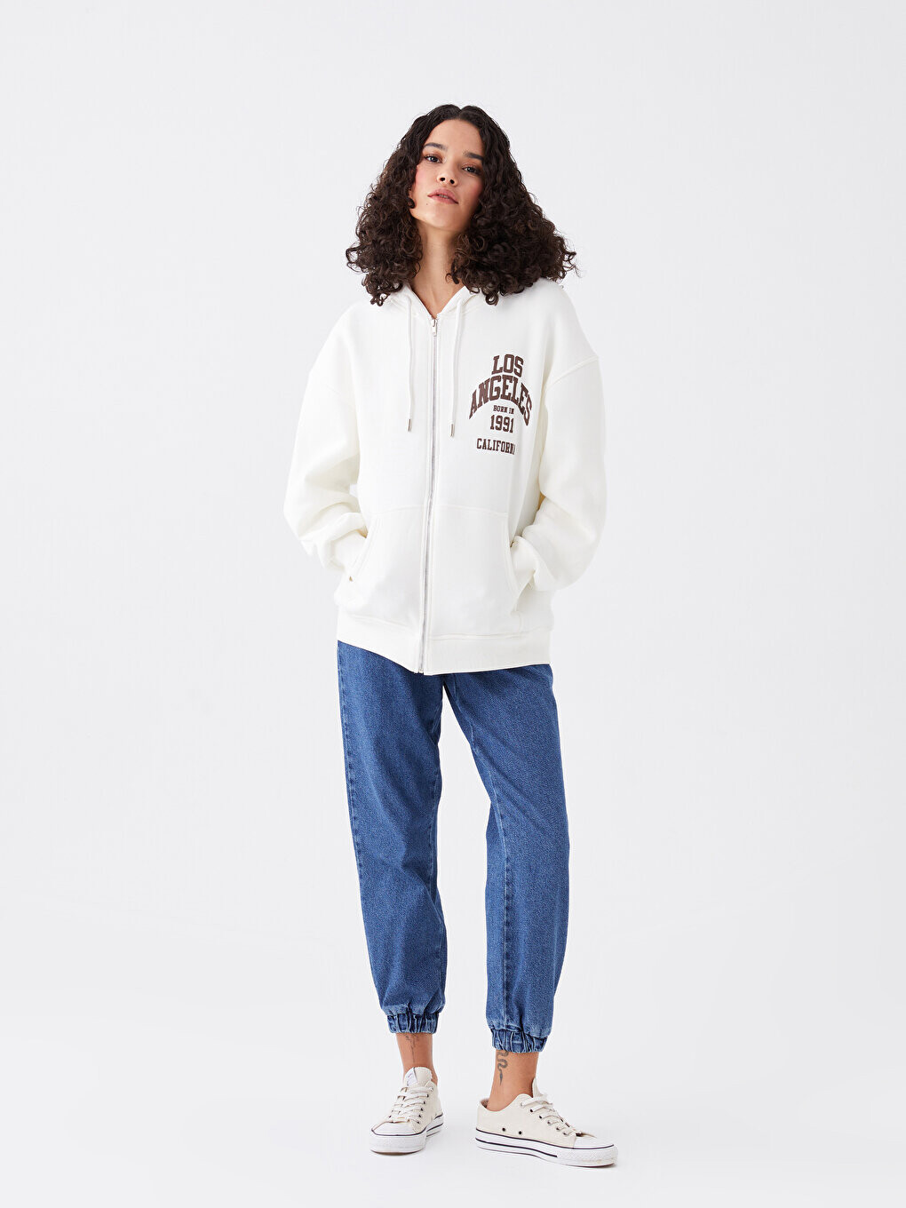 

Женские джинсовые брюки Jogger с эластичной талией LCW Jeans, среднее индиго родео