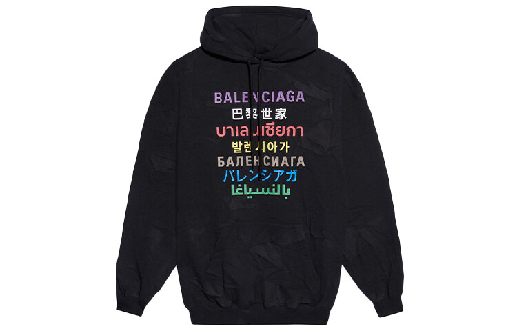 

Толстовка женская Balenciaga с цветным принтом, черный