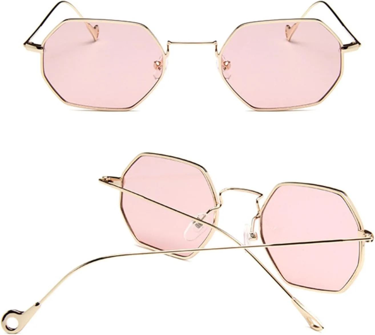 

Маленькие восьмиугольные солнцезащитные очки для мужчин и женщин, летние и весенние очки в плоской оправе DSVIGF, 12