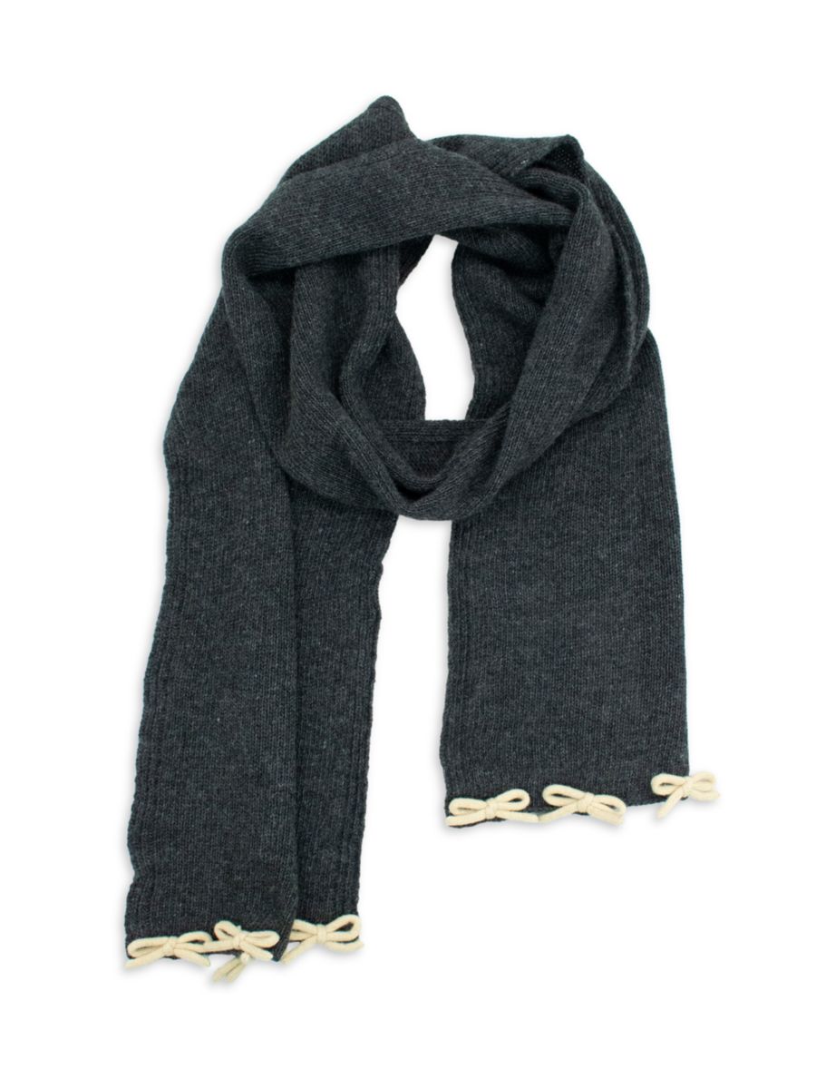 

Шарф из кашемировой смеси с бантом Portolano, цвет Scuro Grey