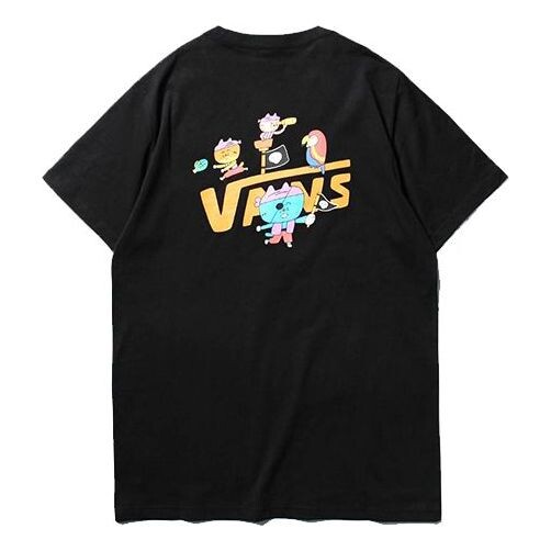 

Футболка men's asian artist crossover series pattern printing short sleeve black Vans, черный