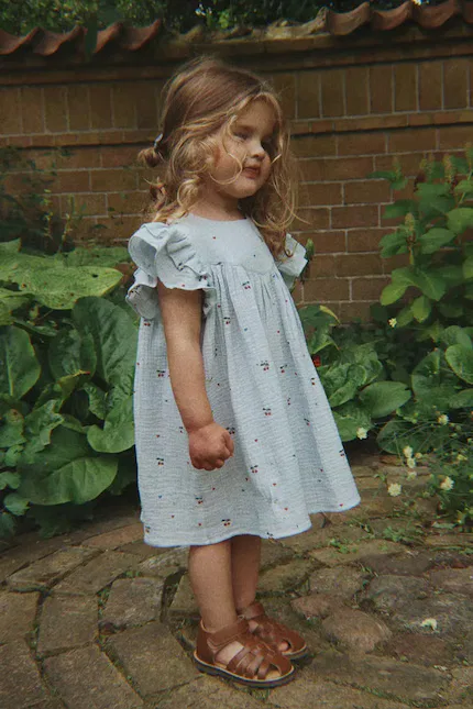 Платье из муслина Coco Dress Konges Sløjd, синий