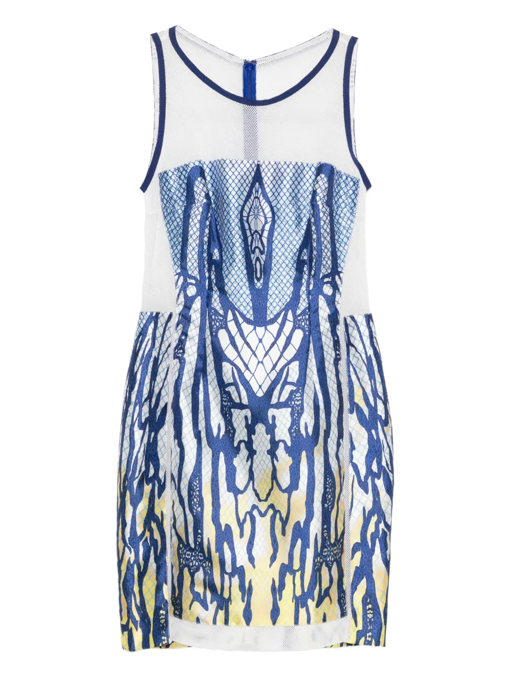 

Платье мини с сетчатой вставкой Gemy Maalouf, синий