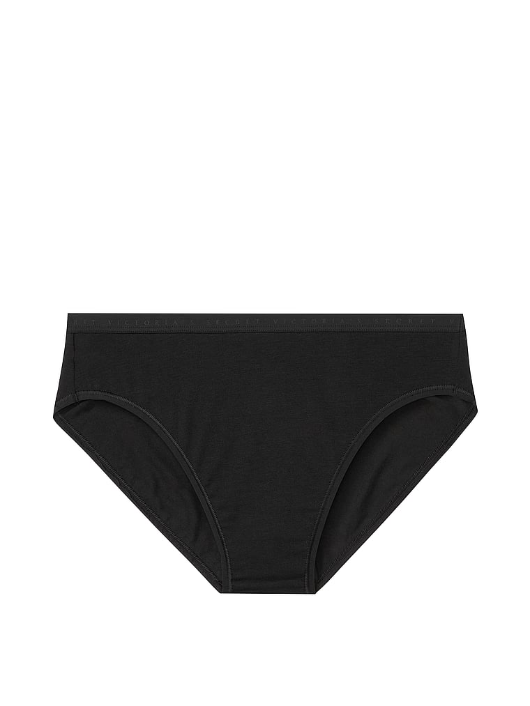Трусики-Слипы из эластичного хлопка с высоким вырезом Victoria'S Secret, smooth black — фото 3