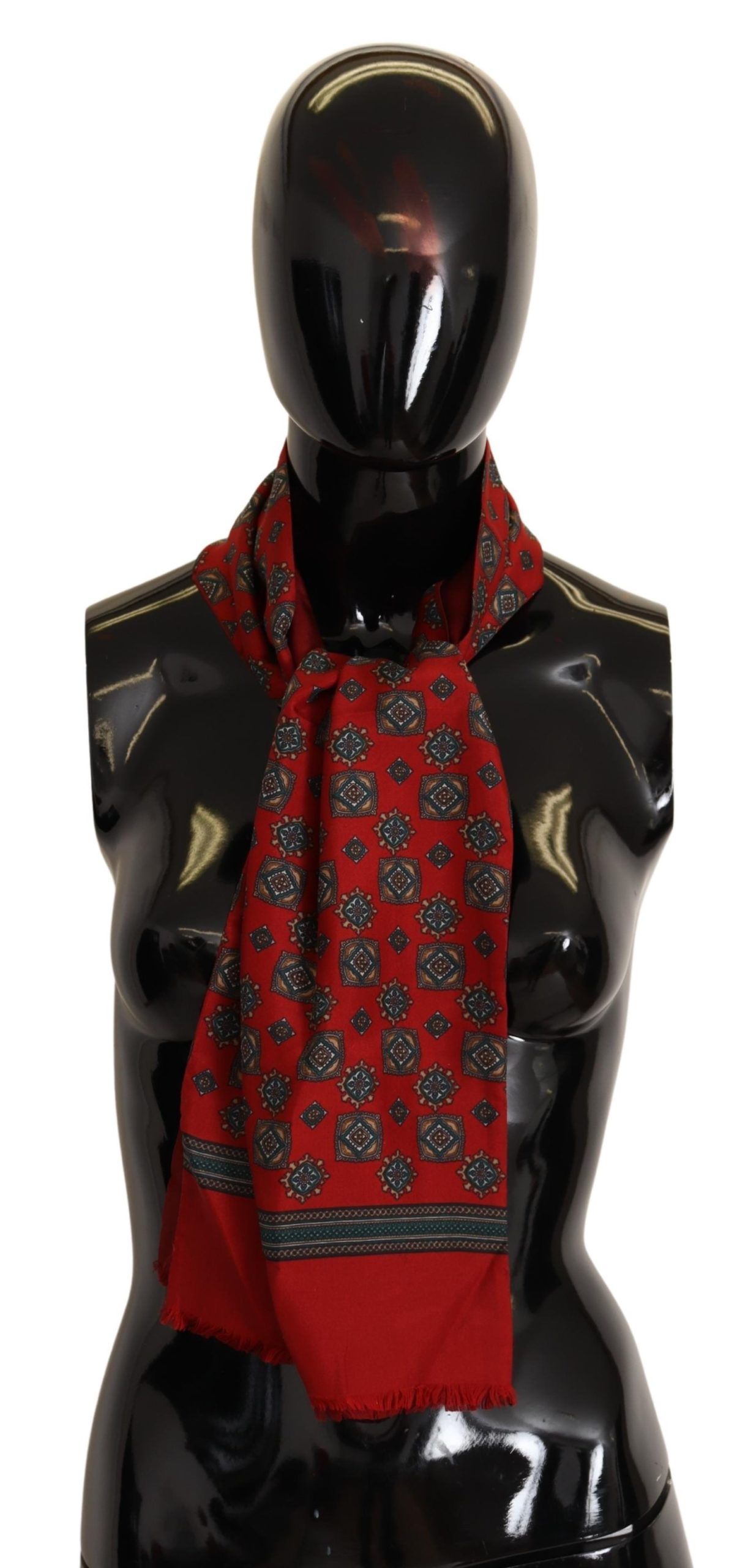 

Элегантный красный шелковый шарф Dolce & Gabbana