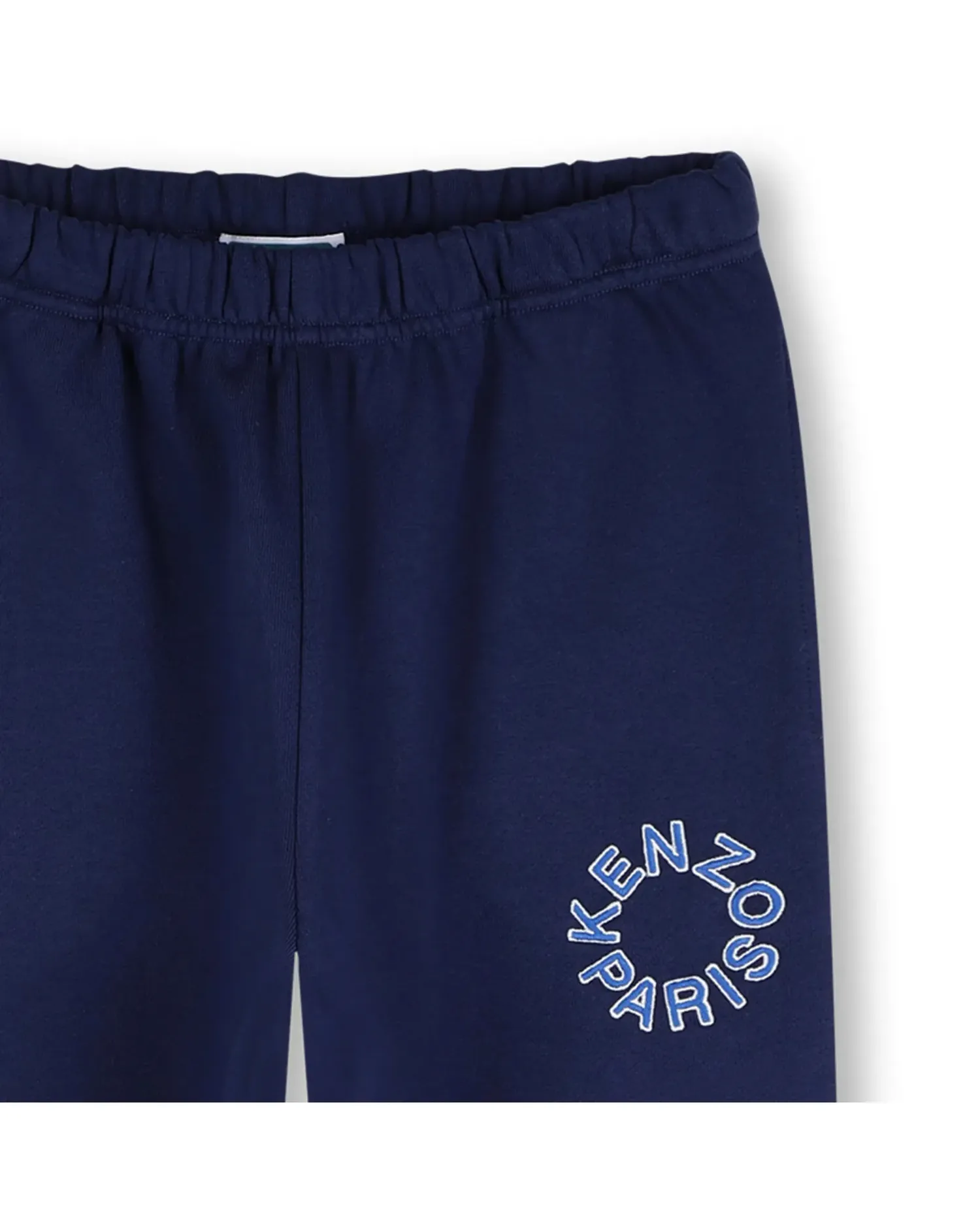 Спортивные брюки унисекс из хлопка однотонные Kenzo Kids, синий — фото 2
