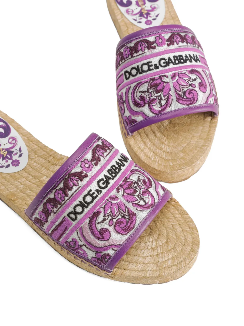 Эспадрильи с принтом Majolica DOLCE & GABBANA, фиолетовый — фото 4