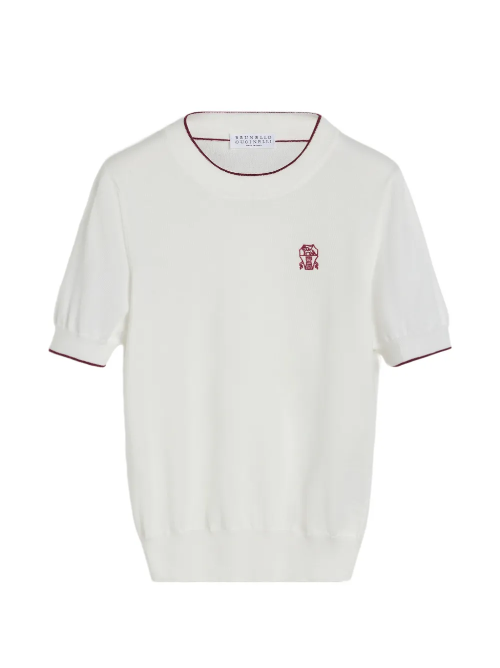 

Вязаная футболка с логотипом Brunello Cucinelli Kids, белый