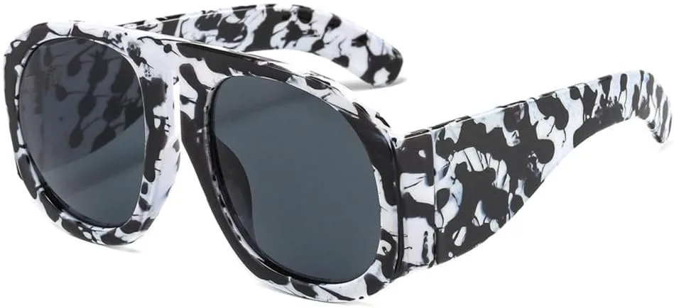 

Солнцезащитные очки MUTYNE в стиле ретро, ​​овальная градиентная оправа, большие, для женщин и мужчин, винтажные, большие, в стиле панк, черные, White Leopard Gray