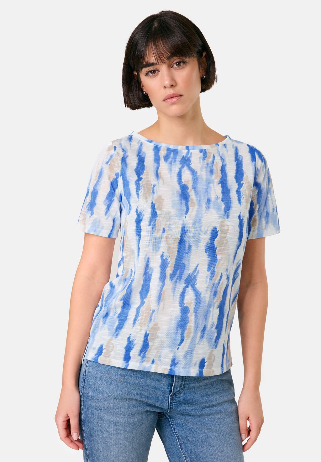 

Футболка с принтом KURZARM RUNDHALS MIT ALLOVER-PRINT Taifun, синий