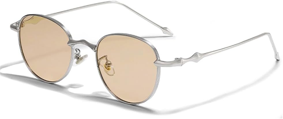 

Модные женские круглые солнцезащитные очки в стиле ретро с металлическим покрытием, мужские очки для вечеринок, отдыха на природе и путешествий, защита от УФ-излучения UV400 KTUCN, C05 Beige