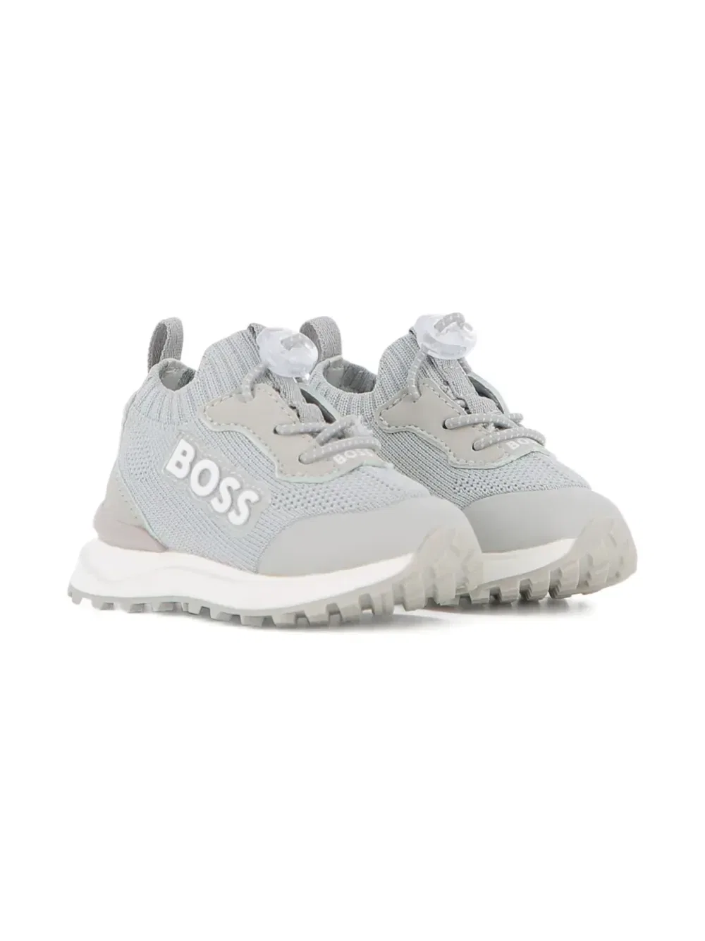 Кроссовки с трикотажными вставками Boss Kidswear, серый — фото 2