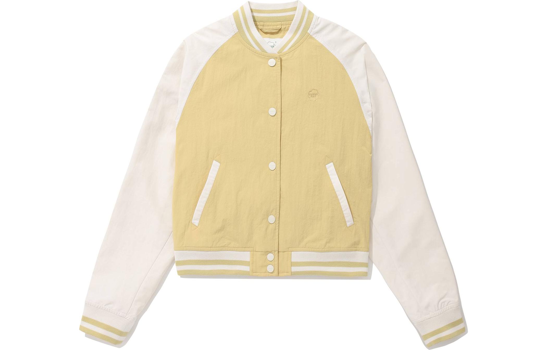 

COVERNAT Женская бейсбольная куртка светло-желтого цвета, Light Yellow