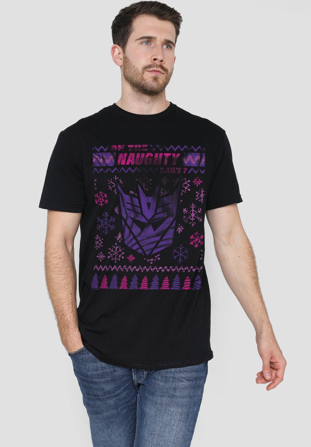 

Футболка с принтом TRANSFORMERS DECEPTICONS NAUGHTY LIST CHRISTMAS Cotton Soul, черный