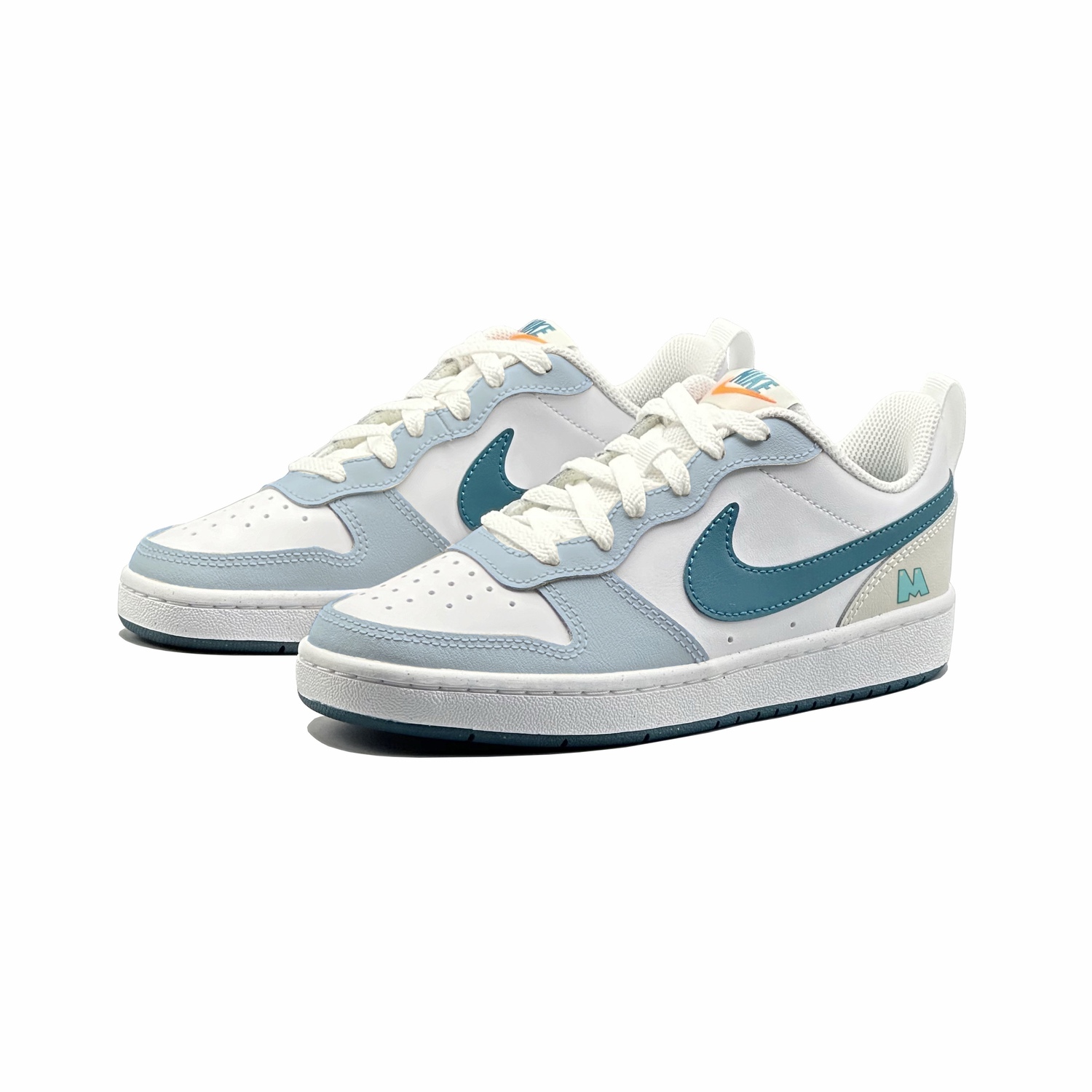 Nike Court Borough 2 Mist Shadow синтетическая кожа нескользящие устойчивые к истиранию низкие детские скейтбординг кроссовки — фото 4