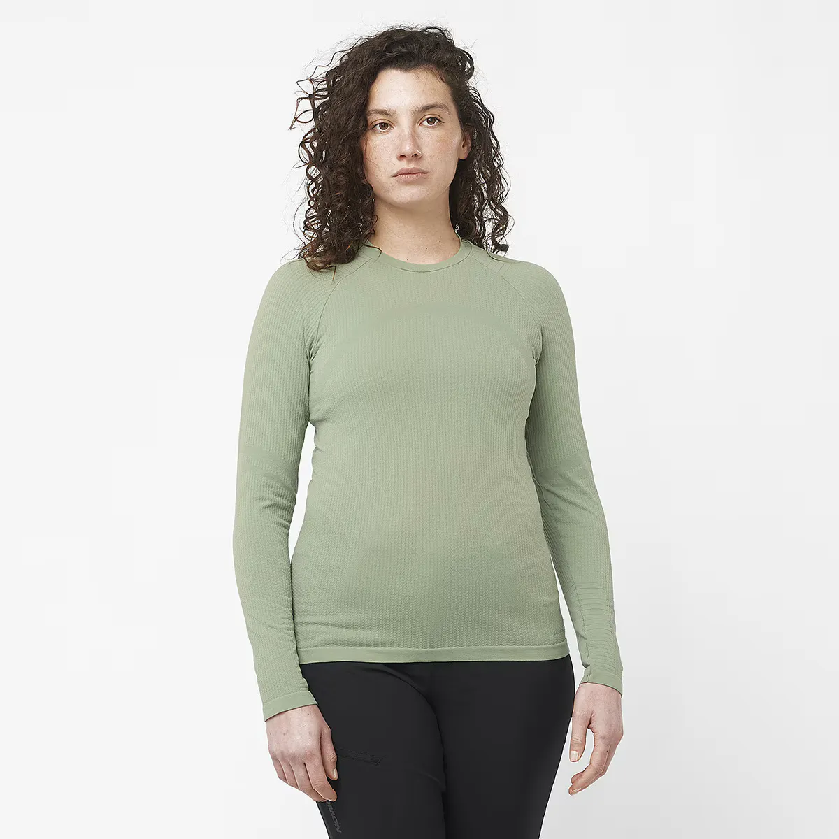 

Женская терморубашка Salomon Essential Warm LS Top W, зеленый