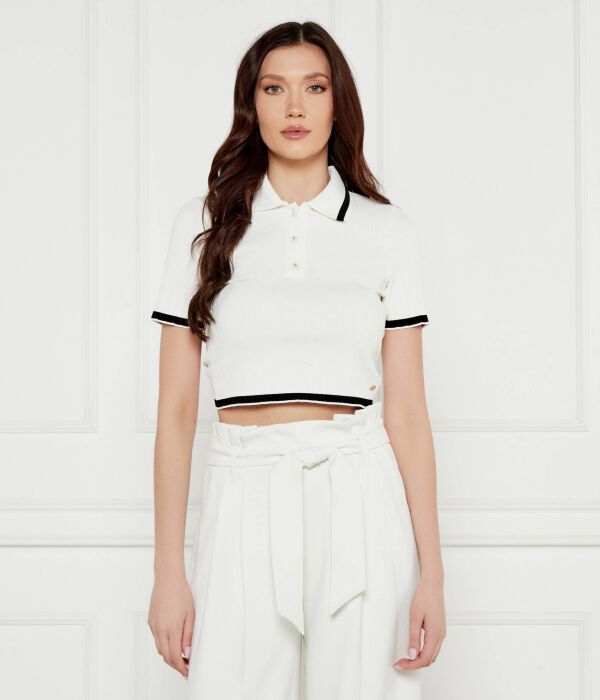 

Рубашка поло Cropped fit Marc Cain, экрю