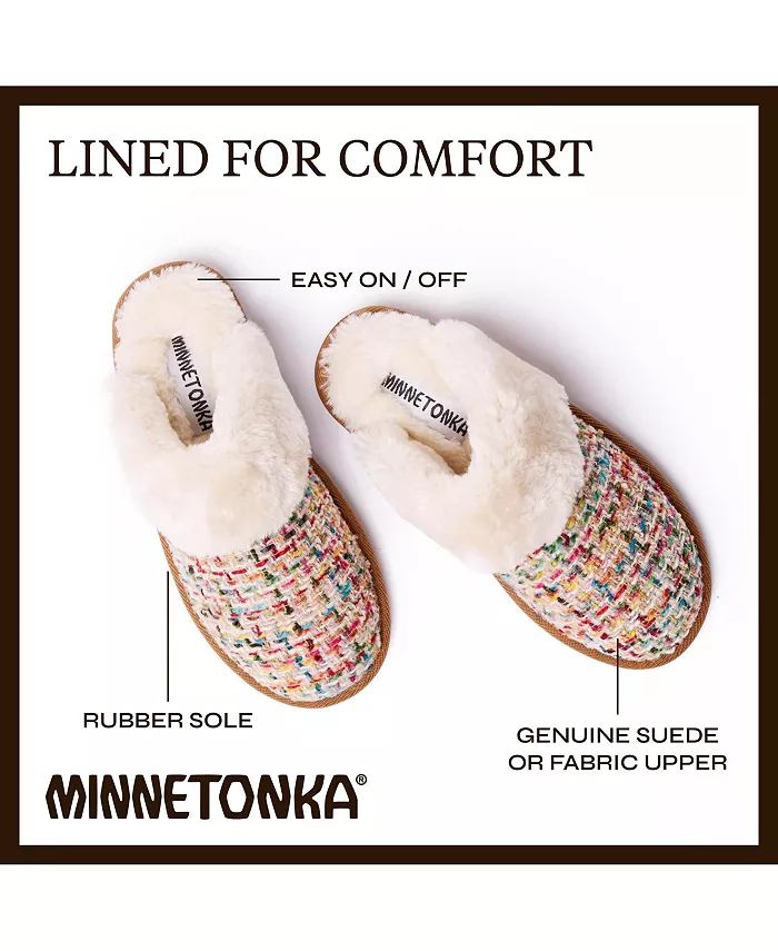 Женские уютные тапочки Carefree Scuff Minnetonka, белый — фото 3