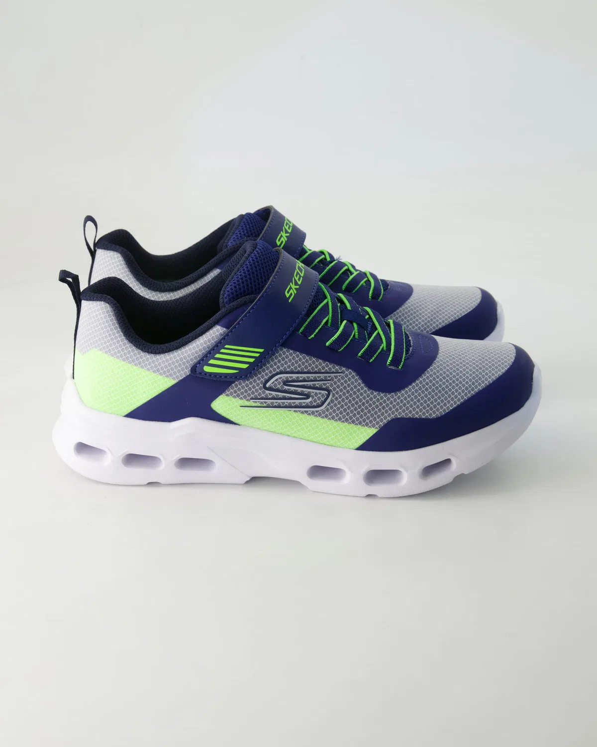 Сникерсы детские на липучке Skechers, синий — фото 2