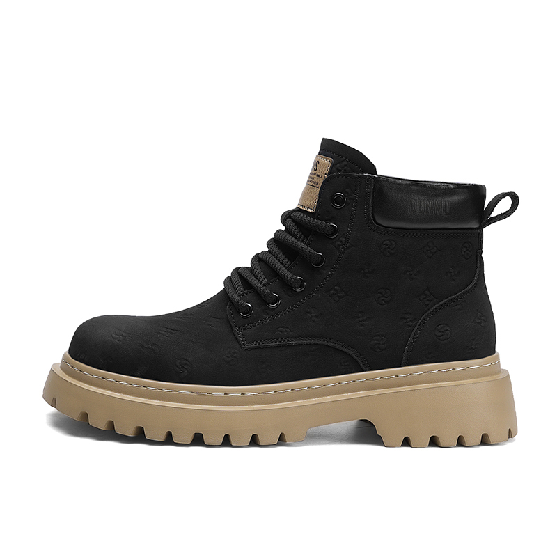 

Dunnu Мужские ботинки Martin черные с желтой подкладкой, цвет Earth Yellow Padded