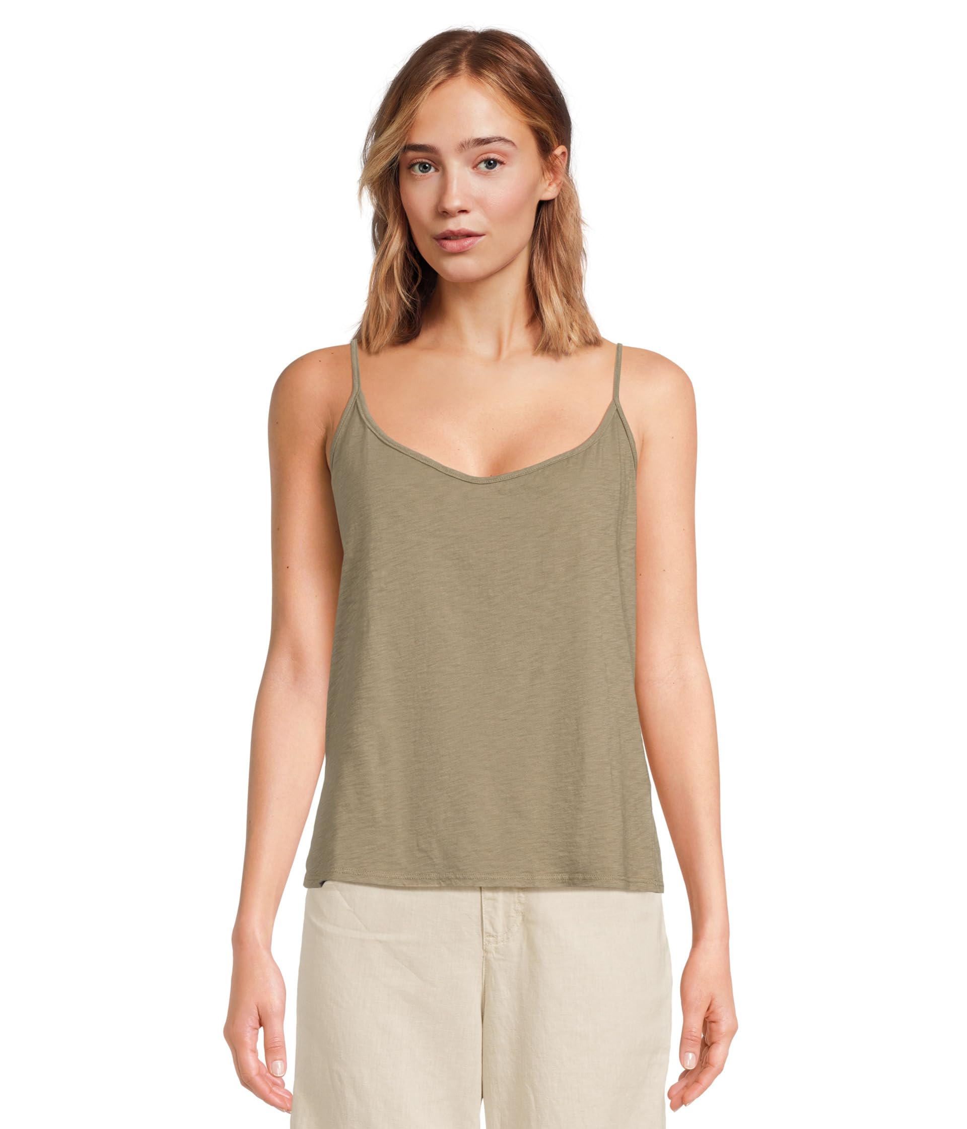 

Топ Michael Stars Jaden V-Neck Tank, оливковый