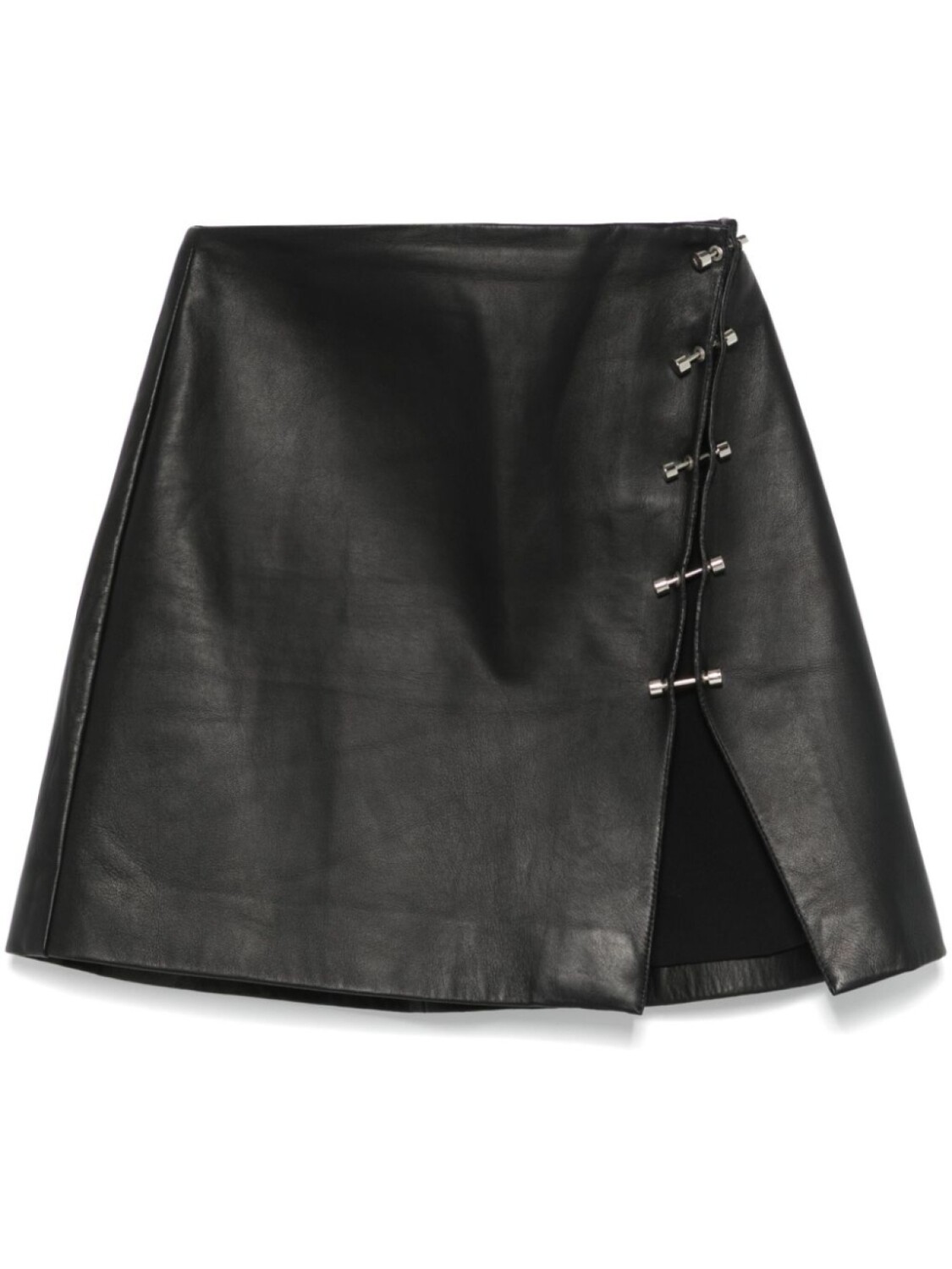 

Кожаная юбка с металлическим декором MITILIANE COUTURE, черный