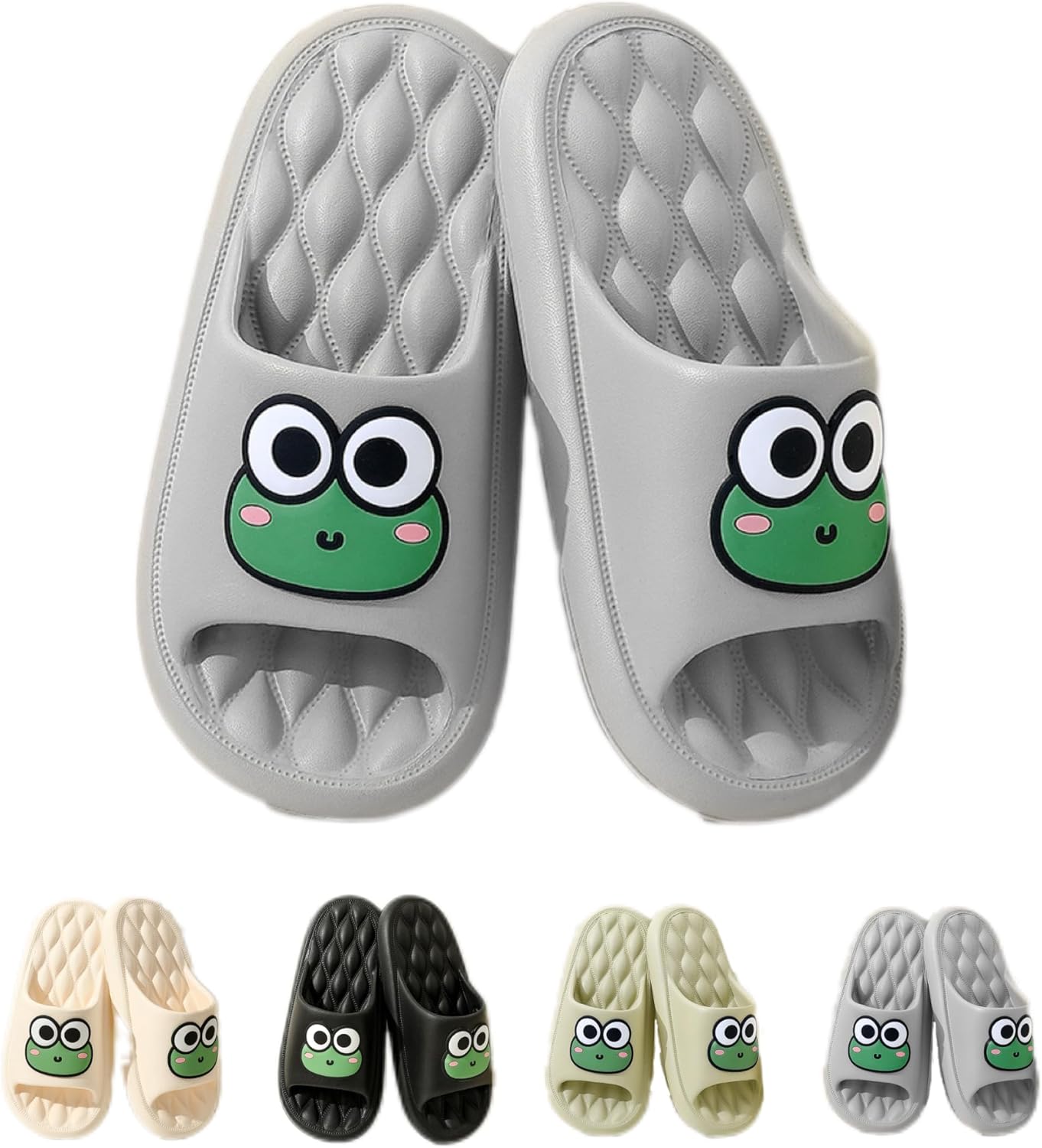 

Тапочки NTRUEML Frog Тапочки с Лягушкой для ванной Мужские летние домашние тапочки Домашние летние тапочки Мужские Милые мультяшные летние тапочки Женские, серый