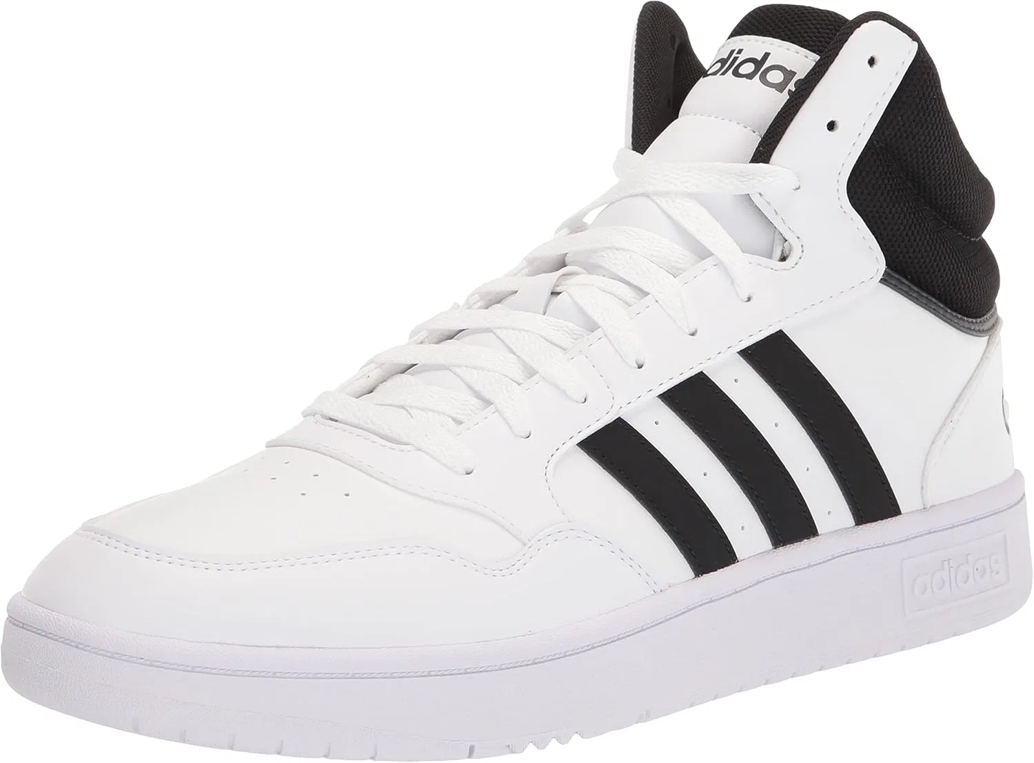 Мужские баскетбольные кроссовки Adidas Hoops 3.0 Mid Lifestyle в классическом винтажном стиле, 2-Black, White And Black