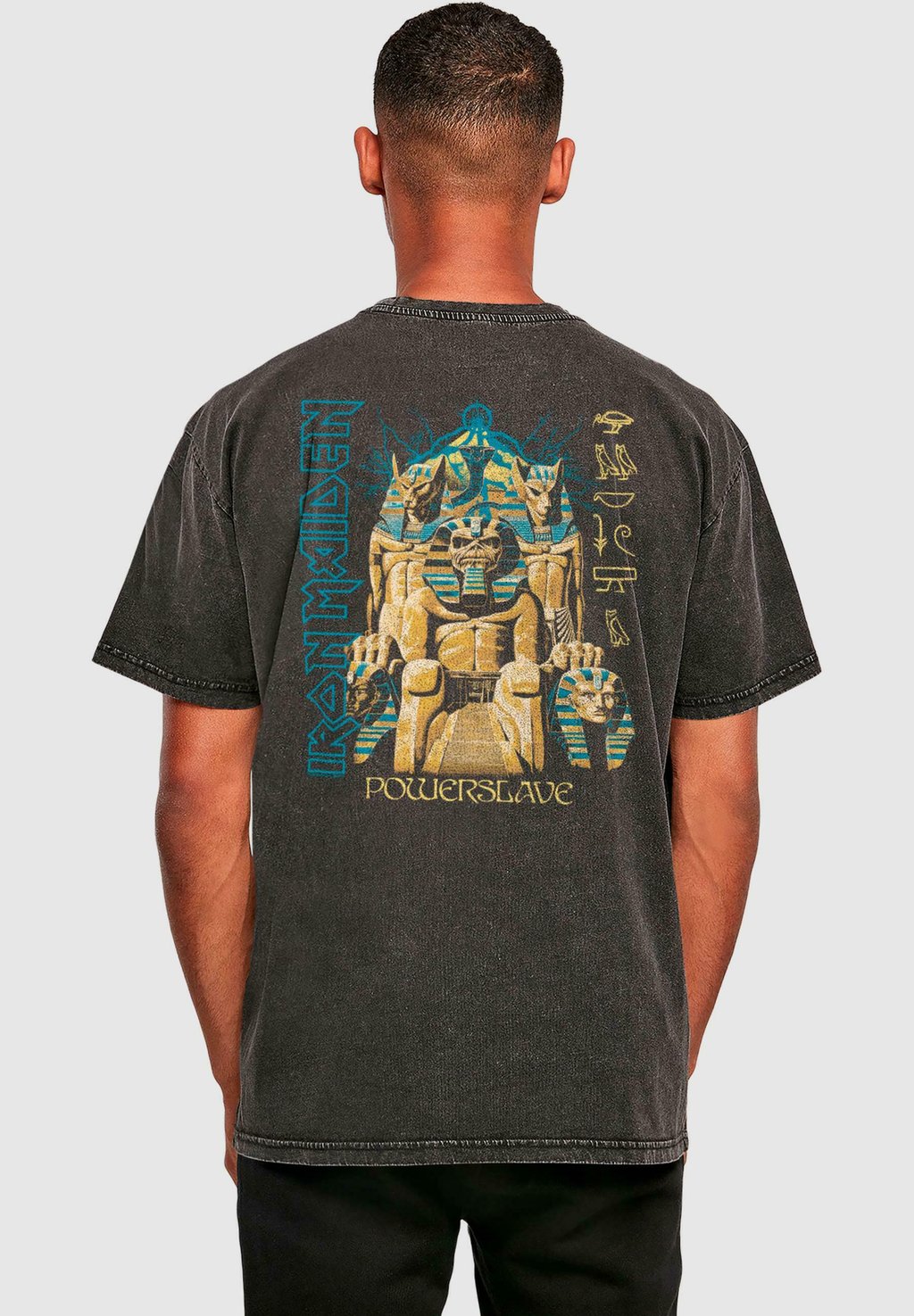 

Футболка с принтом POWERSLAVE - VINTAGE LIGHTNING ACID WASHED Merchcode, черный