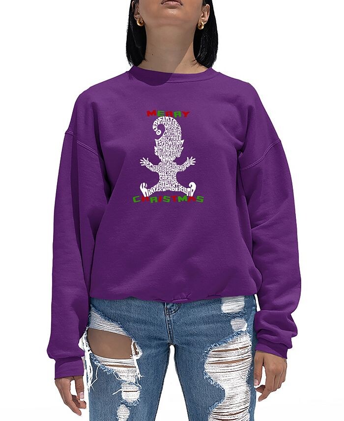 

Женский свитшот с круглым вырезом Christmas Elf Word Art LA Pop Art, фиолетовый