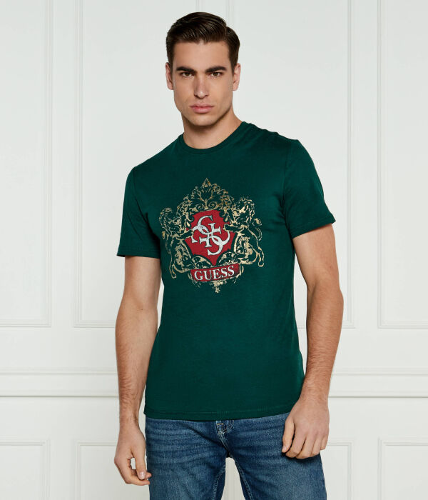 

Футболка Guess Jeans Slim Fit, зеленый