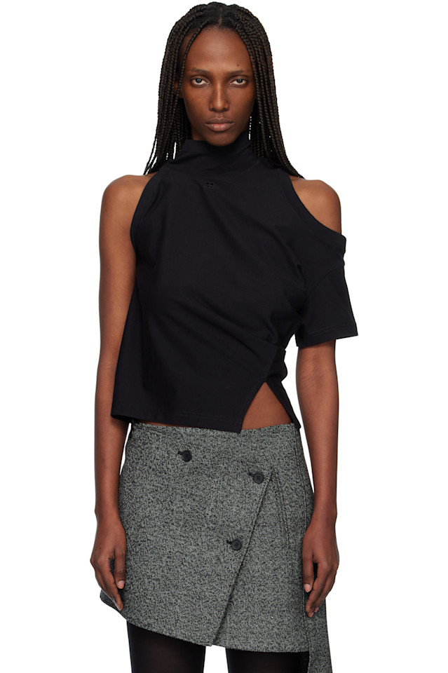 

Футболка с перекрученным узором Courrèges, черный