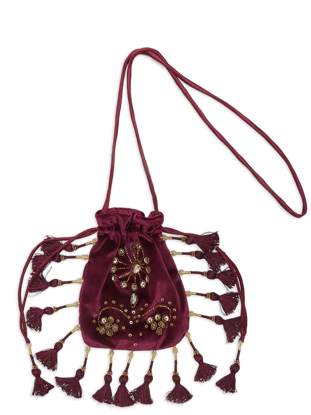 

Декорированный клатч с кисточками MALIPARMI, красный