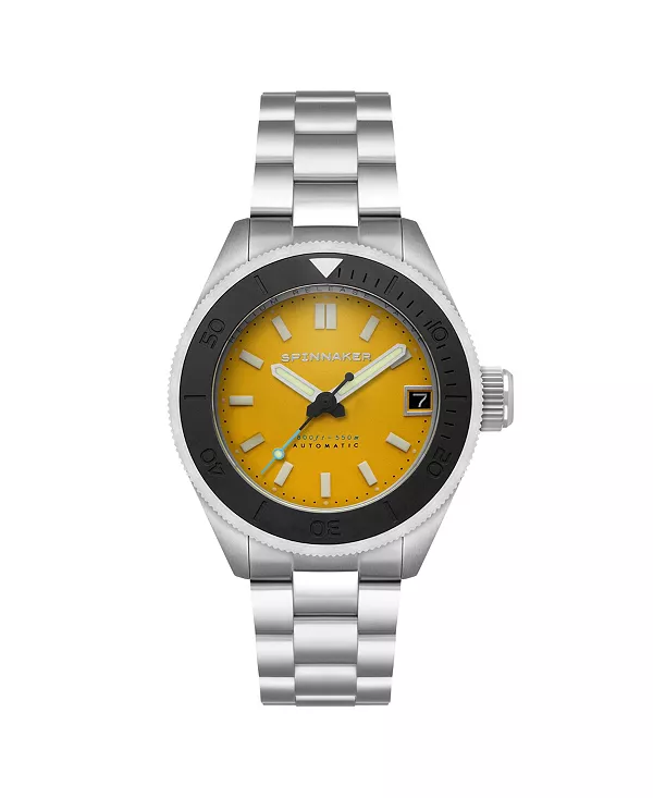 

Мужские часы Piccard с автоматическим механизмом, браслет из нержавеющей стали, 45 мм Spinnaker, yellow