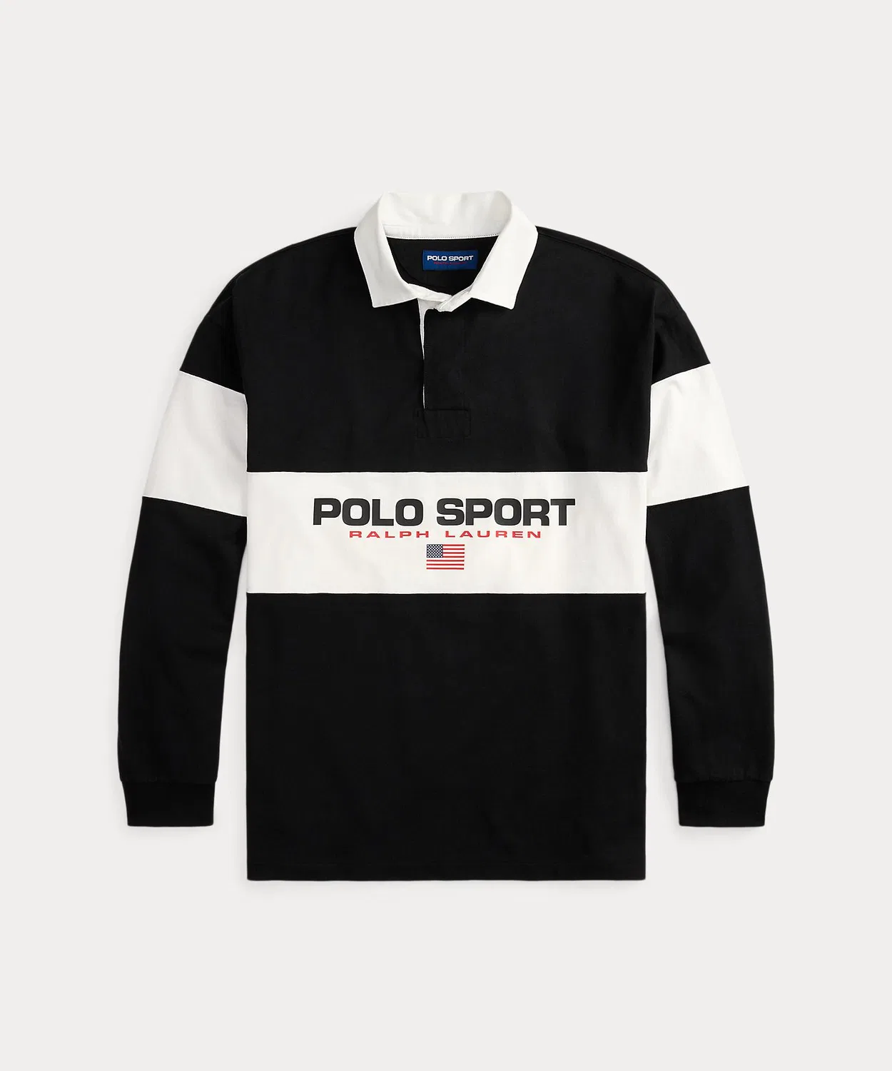 Рубашка регби Polo Sport, большой крой, Ralph Lauren, хлопок, чёрный — фото 2