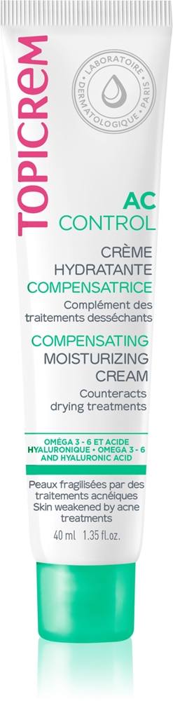 

Увлажняющий крем, компенсирующий воздействие кондиционера, увлажняющий крем для жирной, склонной к акне кожи Topicrem, 40 мл