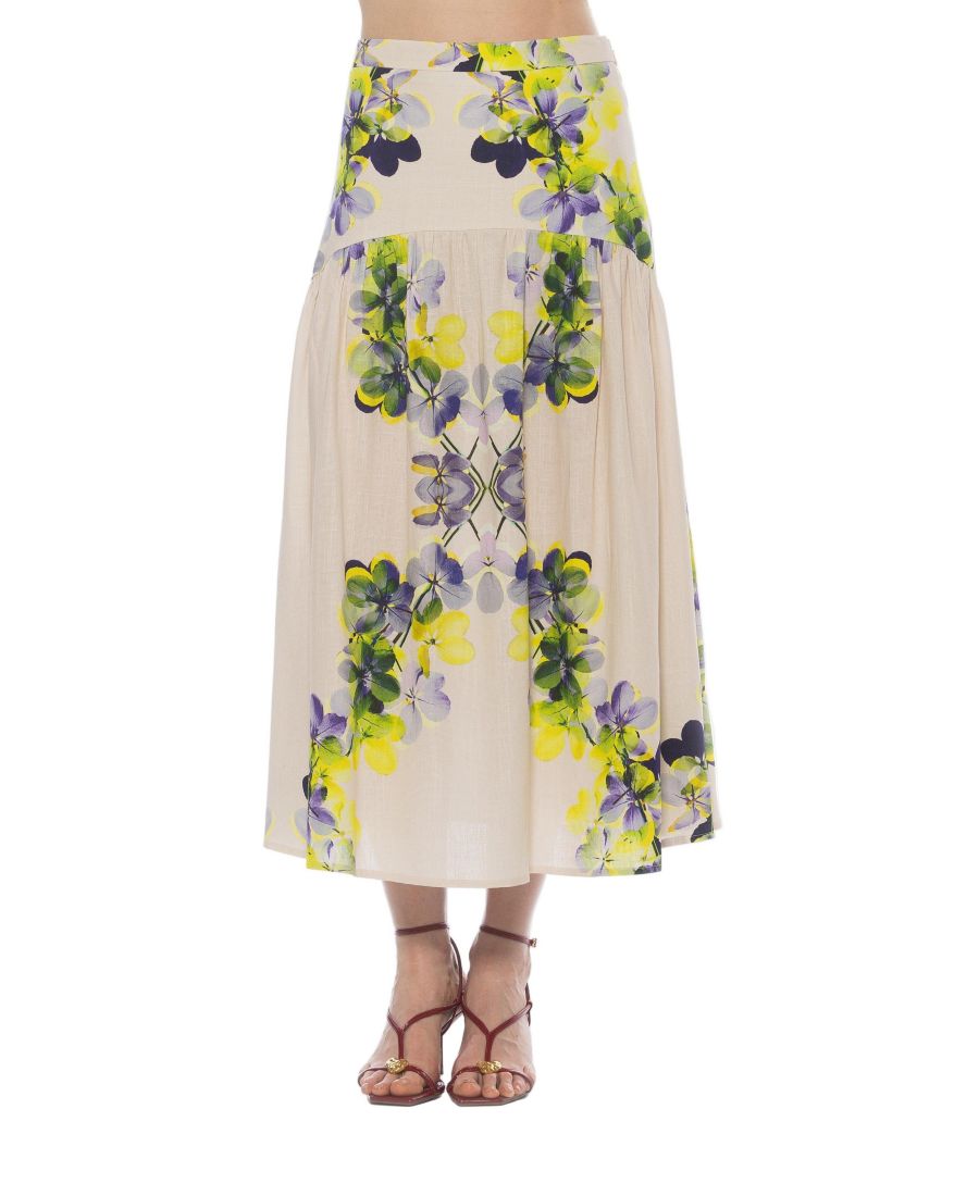 

Женская юбка-миди Michel с заниженной талией и сборками Alexia Admor, Beige