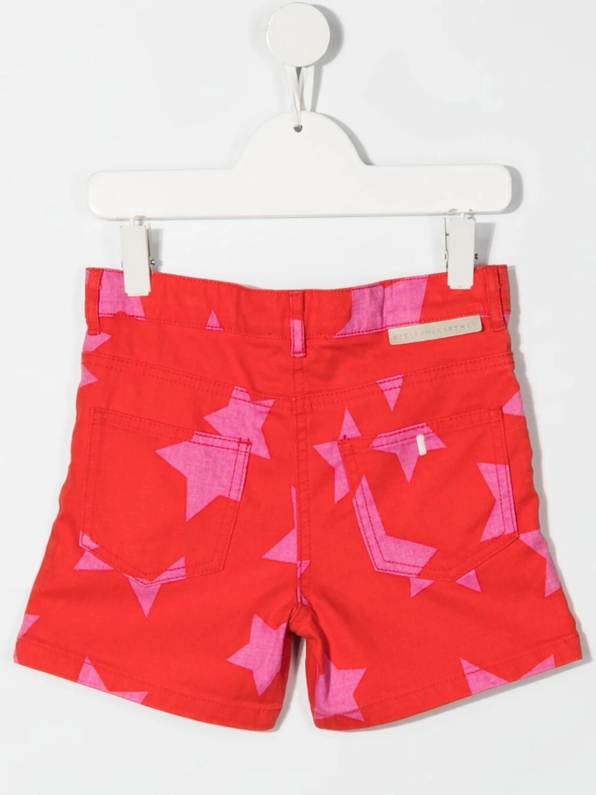 Джинсовые шорты с принтом Stella Mccartney Kids, красный — фото 2